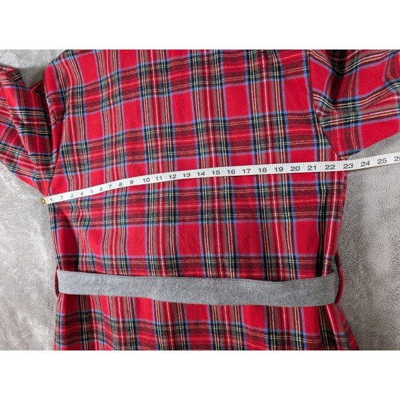 The Vermont Country Store Mens Double Comfort Portuguese Flannel Robe Red - Picture 9 of 10